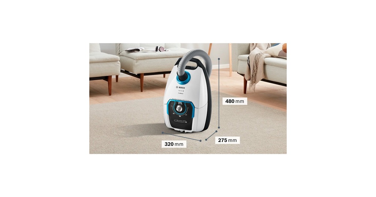 Bosch Série 8 ProSilence BGB75XSIL Aspirateur avec Sac Blanc 650 W 69  décibels : : Cuisine et maison