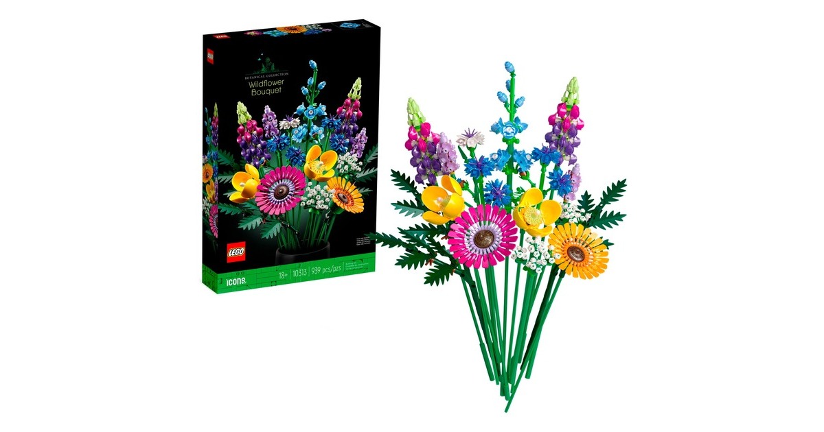 Lego Icônes - Bouquet de fleurs sauvages, Jouets de construction