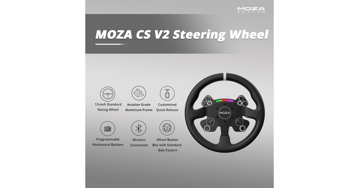 MOZA RACING - Volant GS V2 Cuir
