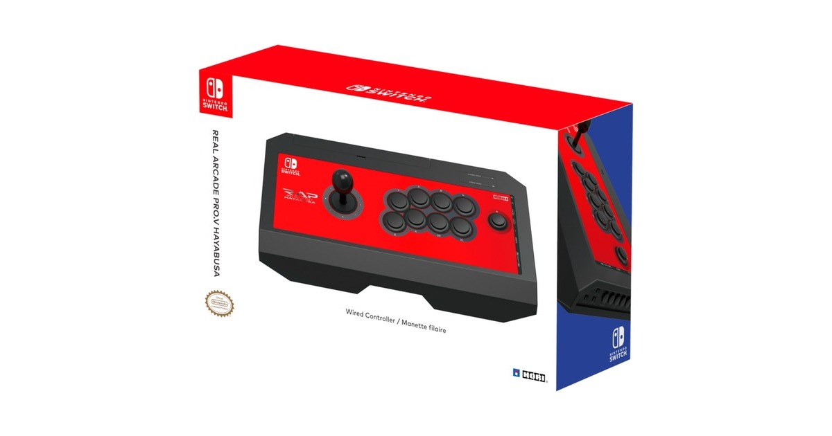 HORI NSW-006U, Manette de jeu Noir/Rouge