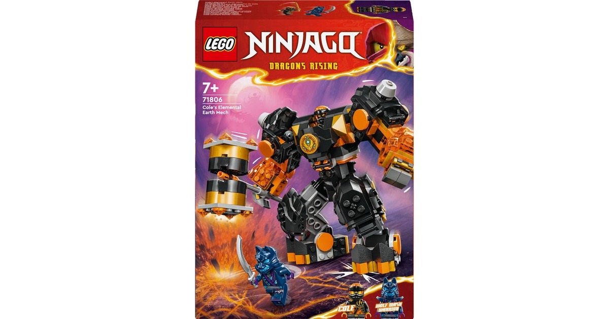 LEGO Ninjago 71806 pas cher, Le robot élémentaire de la terre de Cole