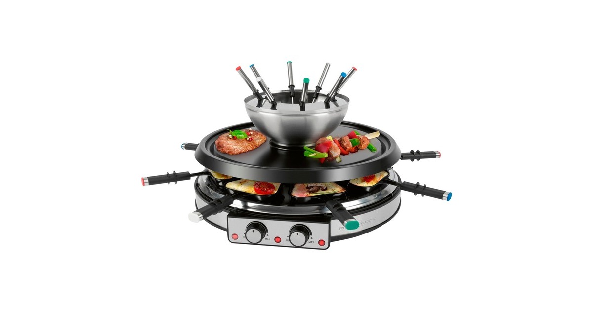 Appareil à raclette et fondue 8 personnes Proficook PC-RG/FD 1245