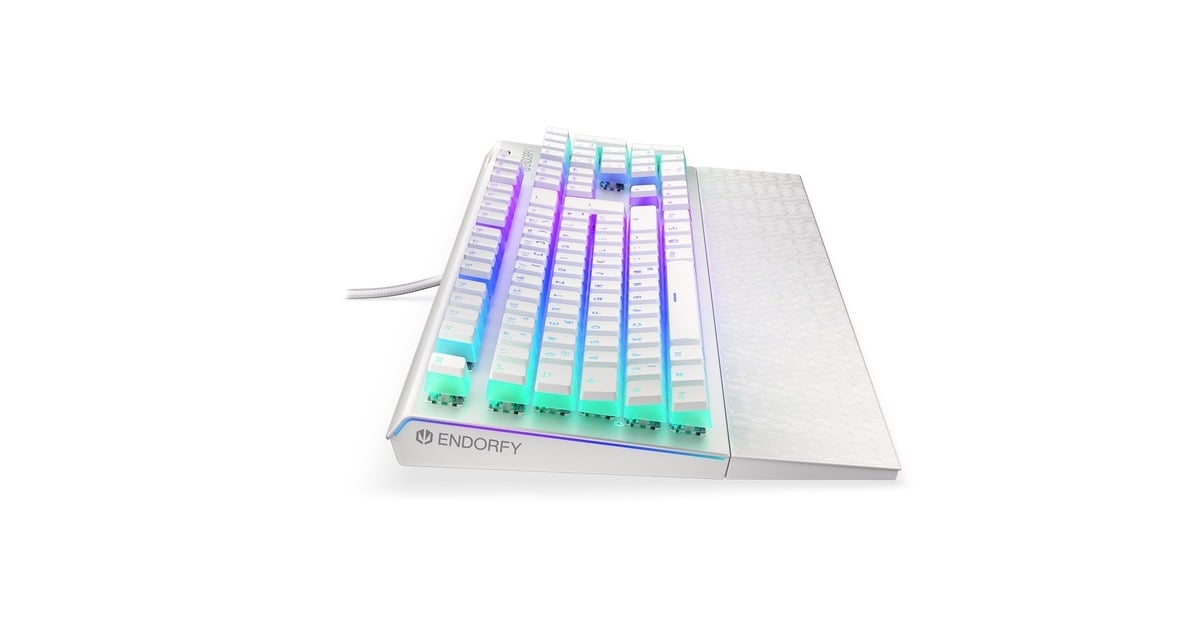 ENDORFY clavier gaming Blanc, Layout DE, Kailh RGB Brown