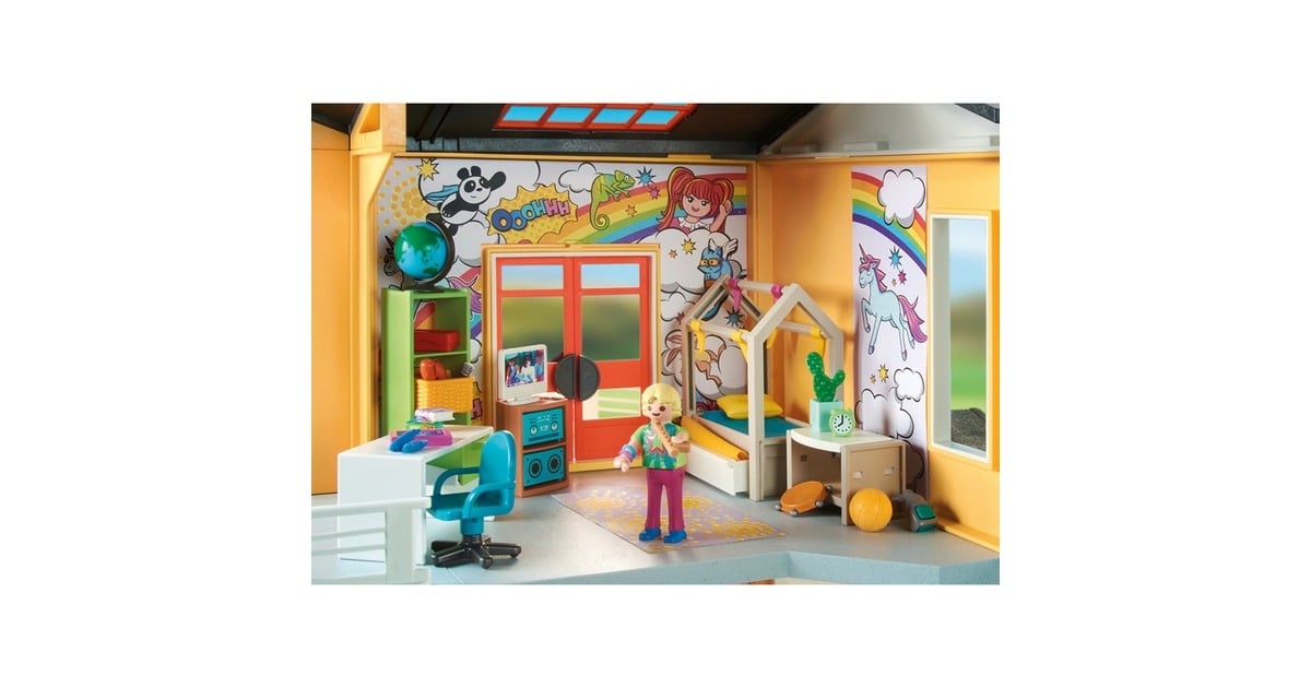 Playmobil 70988 Chambre d'adolescent - City Life - avec Un Personnage, Un  Bureau avec Une Chaise, Un Globe terrestre et des Accessoires - Aménagement