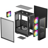 DeepCool  boîtier midi tower Noir | 1x USB-A | 1x USB-C | RGB | Window