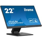 iiyama ProLite T2254MSC-B1AG 22" Moniteur tactile  Noir, Touch, HDMI, DisplayPort, USB, Audio