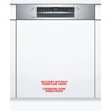 Bosch Serie 6 SMI6ZCS07E lave-vaisselle Semi-intégré 14 couverts C Acier inoxydable, Semi-intégré, Taille maximum (60 cm), Blanc, Acier inoxydable, Boutons, Tactile, 1,75 m