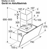 Bosch DWK85DK60, Hotte aspirante Noir