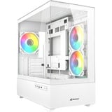 Sharkoon  boîtier mini tower Blanc | 2x USB-A | 1x USB-C | RGB | Window