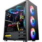 Thermaltake V200 TG RGB Midi Tower Noir, boîtier pc Noir | 3x USB-A | RGB