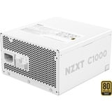 NZXT C1000 Gold ATX 3.1, 1000 Watt alimentation  Blanc, 1x connecteur de carte graphique à 16 broches, 6x PCIe, gestion des câbles