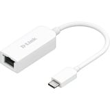 D-Link DUB-E250, Carte réseau Avec fil, USB Type-C, Ethernet, 2500 Mbit/s, Blanc