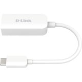 D-Link DUB-E250, Carte réseau Avec fil, USB Type-C, Ethernet, 2500 Mbit/s, Blanc