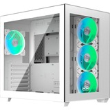 RAIJINTEK  boîtier bench/show Blanc | 2x USB-A | 1x USB-C | RGB | Window