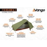 Vango TEUHELIUM000002, F10 Helium UL 2, Tente Vert foncé