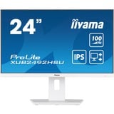 iiyama ProLite XUB2492HSU-W6 23.8" Moniteur  Blanc (mat), HDMI, DisplayPort, USB, Audio