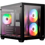 Aerocool  boîtier mini tower Noir | 3x USB-A | RGB | Verre Trempé