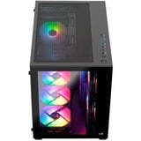 Aerocool  boîtier mini tower Noir | 3x USB-A | RGB | Verre Trempé