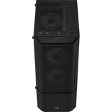 Aerocool Quantum Mesh-G-BK-V2 Midi Tower Noir, boîtier pc Noir/gris | 3x USB-A | RGB | Verre Trempé