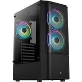 Aerocool Quantum Mesh-G-BK-V2 Midi Tower Noir, boîtier pc Noir/gris | 3x USB-A | RGB | Verre Trempé