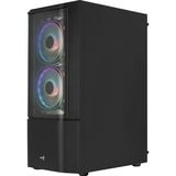 Aerocool Quantum Mesh-G-BK-V2 Midi Tower Noir, boîtier pc Noir/gris | 3x USB-A | RGB | Verre Trempé