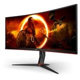 AOC  34" Moniteur UltraWide gaming incurvé  Noir/Rouge