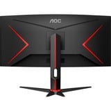 AOC  34" Moniteur UltraWide gaming incurvé  Noir/Rouge