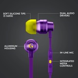 Logitech  écouteurs in-ear Violâtre/Jaune