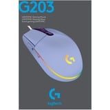 Logitech G203 LIGHTSYNC, Souris gaming Violâtre, 8000 dpi