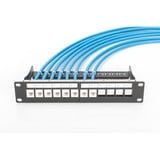 Digitus Panneau de brassage modulaire, 8 ports Noir, 8 ports, Noir, Montage de rack, 1U, 270 mm, 120 mm, 171,212 g