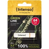 Intenso Green Line 64 GB, Clé USB Beige/Marron