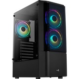 Aerocool Quantum v3 boîtier midi tower Noir/gris | 3x USB-A | RGB | Verre Trempé