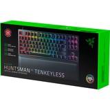 Razer Huntsman V2 Tenkeyless Switch optique linéaire Rouge, clavier gaming Noir, Layout DE, Razer Linear Optical (Red), Sans clé (80 - 87%), USB, Contacteur de touche opto-mécanique, QWERTZ, LED RGB, Noir