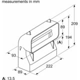 Siemens HZ9VDSB4 Accessoire pour hotte Tube conduit d'air Noir, Tube conduit d'air, Noir, 222 mm, 89 mm, 209 mm