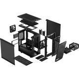 Fractal Design Meshify 2 Mini Black TG Dark Tint boîtier midi tower Noir | 2x USB-A | 1x USB-C | Verre Trempé