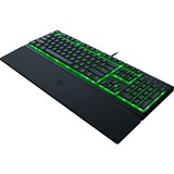 Razer Ornata V3 X clavier USB QWERTZ Allemand Noir, clavier gaming Noir, Layout DE, Membrane, Taille réelle (100 %), USB, Clavier à membrane, QWERTZ, LED RGB, Noir