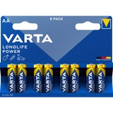 VARTA 04906121418 Batterie à usage unique AA Alcaline Batterie à usage unique, AA, Alcaline, 1,5 V, 8 pièce(s), Bleu, Gris