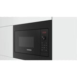 Siemens iQ300 BF523LMB3 micro-onde Intégré (placement) Micro-ondes uniquement 20 L 800 W Noir, Acier inoxydable, Four à micro-ondes Noir, Intégré (placement), Micro-ondes uniquement, 20 L, 800 W, Rotatif, Tactile, Noir, Acier inoxydable