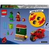 LEGO Marvel - Iron Man avec une moto et Hulk, Jouets de construction 76287