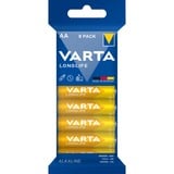 VARTA 4106 Batterie à usage unique AA Alcaline Batterie à usage unique, AA, Alcaline, 1,5 V, 8 pièce(s), Bleu, Jaune