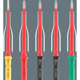 Wera VDE Stainless 17 extra slim 1, 05006631001, Tournevis Rouge/Bleu