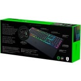 Razer Ornata V3 clavier USB QWERTZ Allemand Noir, clavier gaming Noir, Layout DE, Razer Hybrid-Mecha-Membran, Taille réelle (100 %), USB, Clavier à membrane, QWERTZ, LED RGB, Noir