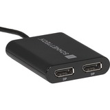 Sonnet USB3-DDP4K câble vidéo et adaptateur USB Type-A 2 x DisplayPort Noir Noir, USB Type-A, 2 x DisplayPort, Mâle, Femelle, Droit, Droit