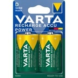 VARTA -56720B Piles domestiques, Batterie Batterie rechargeable, D, Hybrides nickel-métal (NiMH), 1,2 V, 2 pièce(s), 3000 mAh