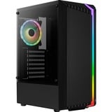 Aerocool Bionic Midi Tower Noir, boîtier pc Noir | 3x USB-A | RGB | Window