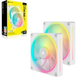 Corsair iCUE LINK LX140 RGB, Ventilateur de boîtier Blanc, 2 pièces, connecteur de ventilateur PWM à 4 broches