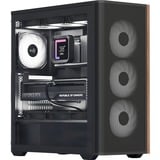 Aerocool  boîtier midi tower Noir/bois | 2x USB-A | 1x USB-C | RGB