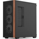 Aerocool  boîtier midi tower Noir/bois | 2x USB-A | 1x USB-C | RGB