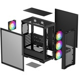 DeepCool  boîtier midi tower Noir | 2x USB-A | RGB | Window