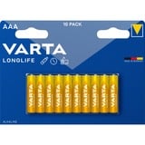 VARTA Longlife AAA Batterie à usage unique Alcaline Batterie à usage unique, AAA, Alcaline, 1,5 V, 10 pièce(s), Multicolore